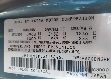 2010 Mazda Mazda3 I Touring из США, поврежденный, VIN JM1BL1SF5A1158465